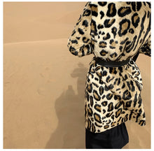 Load image into Gallery viewer, Long Leopard Print Warm Fluffy Faux Fur Trench Coat