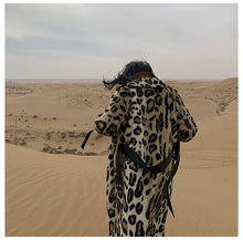 Load image into Gallery viewer, Long Leopard Print Warm Fluffy Faux Fur Trench Coat