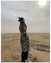 Load image into Gallery viewer, Long Leopard Print Warm Fluffy Faux Fur Trench Coat