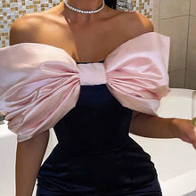 Load image into Gallery viewer, off-Shoulder Bows Tight Dress