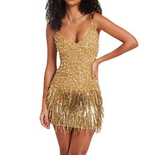 Load image into Gallery viewer, Tassel Dress Sequin Slip