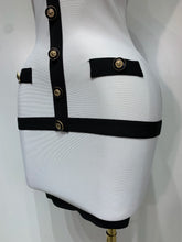 Load image into Gallery viewer, Sexy Backless Black White Button Mini Bandage Short Dress