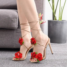 Load image into Gallery viewer, Satin Rose High Heel