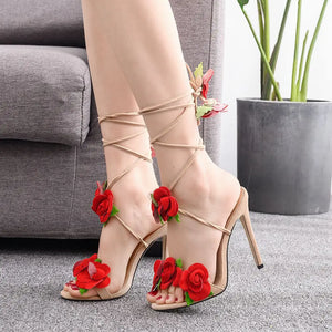 Satin Rose High Heel