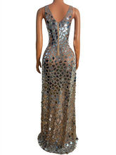 Load image into Gallery viewer, Sparkly Mirror Rhinestones Mesh Transparent  Dress