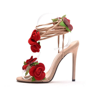 Satin Rose High Heel