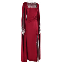 Load image into Gallery viewer, Long Cape Sleeve Split Maxi Dress