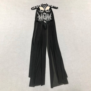 Fashion Design Luxury Diamonds Long  Shawl Sleeveless  Jumpsuit