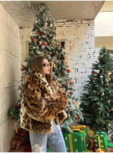 Load image into Gallery viewer, Leopard Print Faux Fur Coat