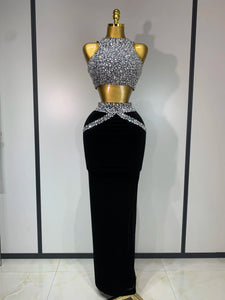 Sparkly Crystal Bodycon Long Dress