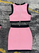 Load image into Gallery viewer, Elegant Pink Bandage Three Piece Set