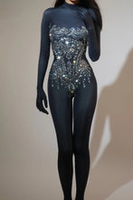 Load image into Gallery viewer, Sparkling Rhinestone Stretch Jumpsuit