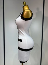 Load image into Gallery viewer, Sexy Backless Black White Button Mini Bandage Short Dress