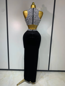 Sparkly Crystal Bodycon Long Dress