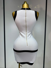 Load image into Gallery viewer, Sexy Backless Black White Button Mini Bandage Short Dress