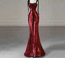 Load image into Gallery viewer, Mermaid Sequins Evening Dress