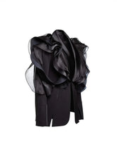 Load image into Gallery viewer, Three Dimensional Ruffled Black Blazer