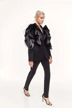 Load image into Gallery viewer, Three Dimensional Ruffled Black Blazer