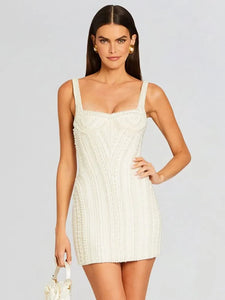 Luxury Designer White Pearl Studded Tank