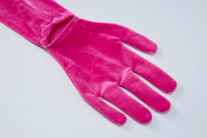 Velvet Long Sleeve Solid Gloves