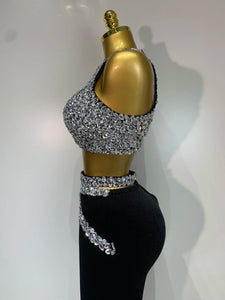 Sparkly Crystal Bodycon Long Dress