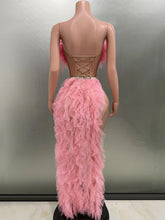 Load image into Gallery viewer, Pink Ruffles Sexy Strapless Mini Tops Two-Pieces Set Dress