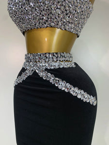 Sparkly Crystal Bodycon Long Dress