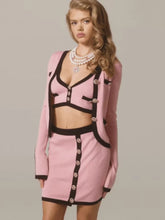 Load image into Gallery viewer, Elegant Pink Bandage Three Piece Set