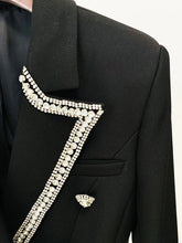 Load image into Gallery viewer, Designer Jacket Diamonds Crystal Beaded Blazer Straight Pants