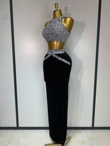 Sparkly Crystal Bodycon Long Dress