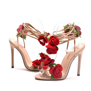 Satin Rose High Heel