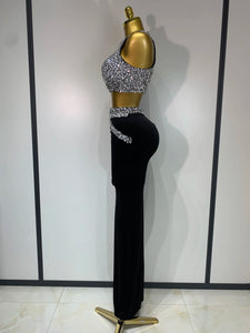 Sparkly Crystal Bodycon Long Dress