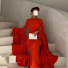 Load image into Gallery viewer, Red High Neck Prom Luxury  Evening Dress