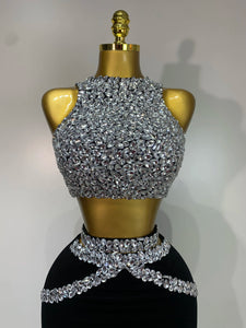 Sparkly Crystal Bodycon Long Dress