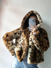 Load image into Gallery viewer, Leopard Print Faux Fur Coat