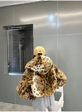 Load image into Gallery viewer, Leopard Print Faux Fur Coat