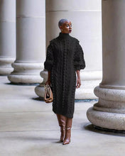 Load image into Gallery viewer, Long Sleeve Turtleneck Knitted Dress