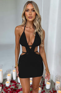 Out Halter Sexy Mini Dress