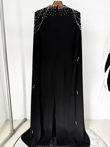 Cape Sleeve Floor Length Maxi Long Dress