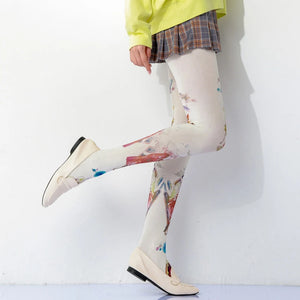 Retro Oil Painting Printed Tights