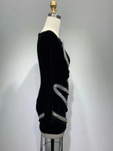 Load image into Gallery viewer, Sexy Long Sleeve Mesh Snake  Velvet Mini Bodycon