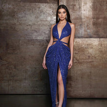 Load image into Gallery viewer, Sexy Front Slit Exquisite Halter Evening Dress