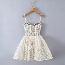 Load image into Gallery viewer, VINTAGE CREAM LACE MINI DRESS