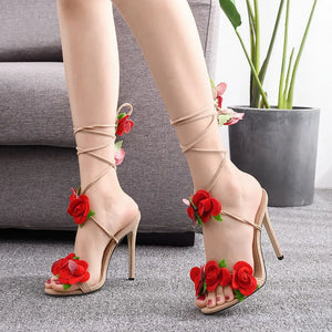 Satin Rose High Heel