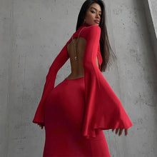 Load image into Gallery viewer, Open Back Sexy Split Maxi Dress