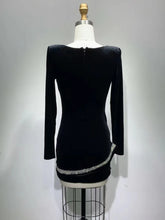 Load image into Gallery viewer, Sexy Long Sleeve Mesh Snake  Velvet Mini Bodycon