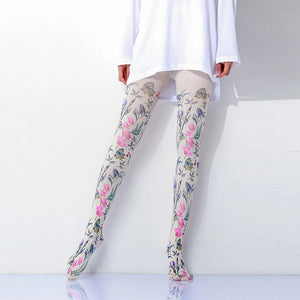 Retro Oil Painting Printed Tights