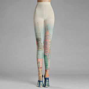 Retro Oil Painting Printed Tights