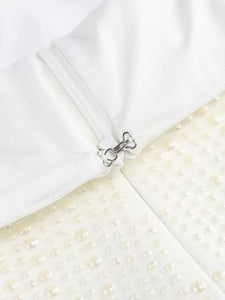 Luxury Designer White Pearl Studded Tank