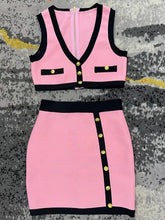 Load image into Gallery viewer, Elegant Pink Bandage Three Piece Set